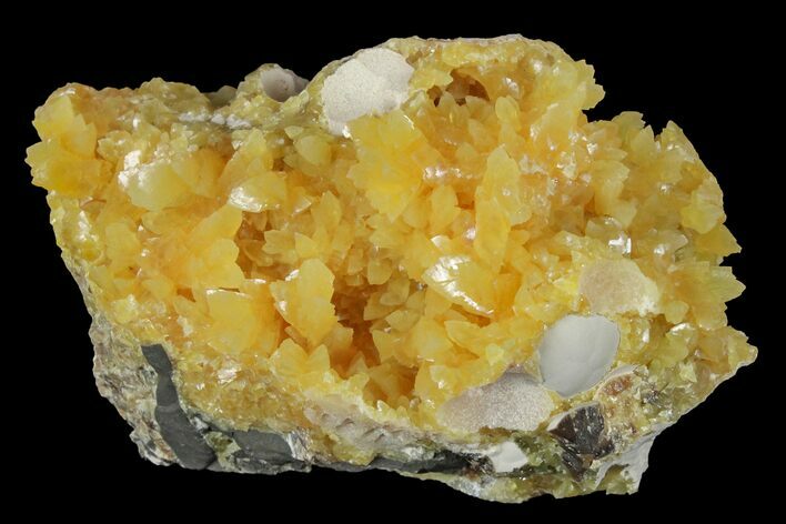 Fluorescent, Yellow Calcite Crystal Cluster - South Dakota #170683